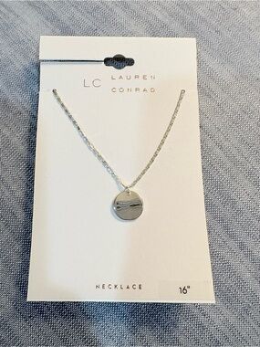 LC Lauren Conrad Silver Round Disc Necklace